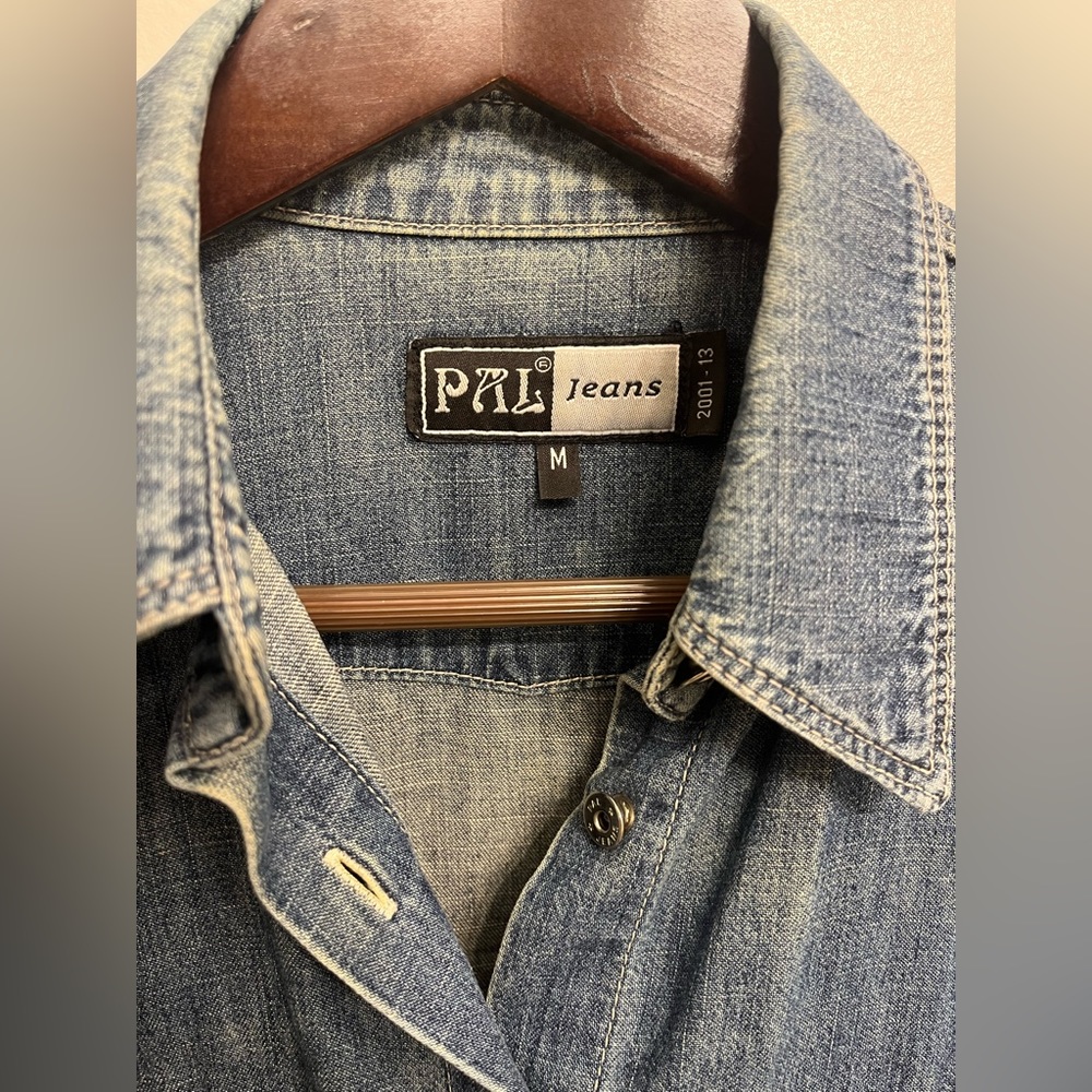 Vintage Denim Shirt Small/Medium 3/4 sleeve - Picture 5 of 9
